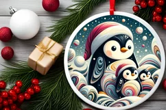 Round Christmas Ornament Sublimation|Clipart Product Image 2