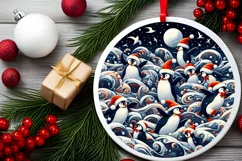 Round Christmas Ornament Sublimation|Clipart Product Image 2