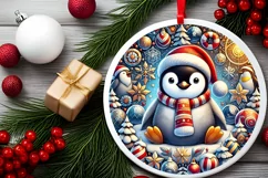 Round Christmas Ornament Sublimation|Clipart Product Image 2