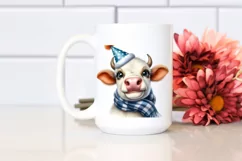 Cow Colorful Cow Portrait with Flowers | Sublimation | Product Image 2