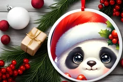 Panda Winter Outfit Christmas Ornament Sublimation PNG Product Image 2