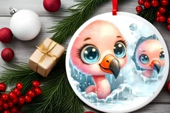 Round Christmas Ornament Sublimation|Clipart Product Image 2