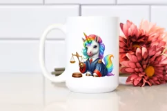 Baby Unicorn with Judge Robe, PNG Product Image 2