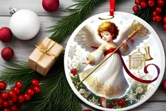 Round Christmas Ornament Sublimation|Clipart Product Image 1