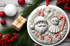 Round Christmas Ornament Sublimation|Clipart Product Image 1