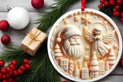 Round Christmas Ornament Sublimation|Clipart Product Image 1