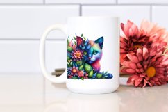 Abstract Vibrant Watercolor Kitten PNG Product Image 2