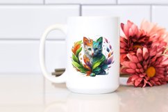 Abstract Vibrant Watercolor Kitten PNG Product Image 2