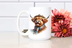 Cow Whimsical Highland Cow Portrait | Sublimation | Clipart Product Image 2