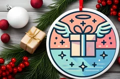 Round Christmas Ornament Sublimation|Clipart Product Image 1