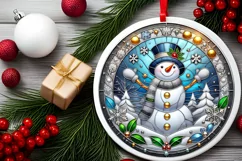 Round Christmas Ornament Sublimation|Clipart Product Image 1