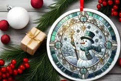 Round Christmas Ornament Sublimation|Clipart Product Image 1