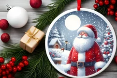Santa Christmas Ornament Sublimation PNG Product Image 1