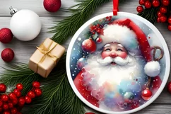 Santa Christmas Ornament Sublimation PNG Product Image 2