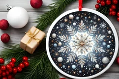 Round Christmas Ornament Sublimation|Clipart Product Image 2