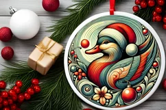Round Christmas Ornament Sublimation|Clipart Product Image 1