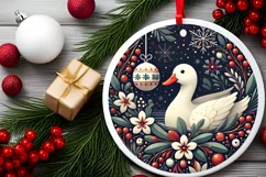 Round Christmas Ornament Sublimation|Clipart Product Image 1