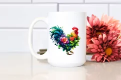 Abstract Vibrant Watercolor Chicken PNG Product Image 2