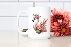 Whimsical Baby Flamingo with Flower Basket | Snapdragon Product Image 2