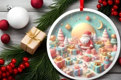 Colorful Scene with Santa Sublimation PNG Product Image 2