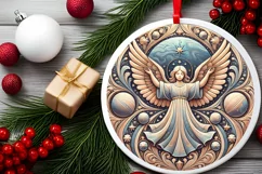 Round Christmas Ornament Sublimation|Clipart Product Image 2