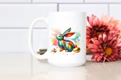 Easter Bunny Egg Flower, Clipart |T-shirt, Mug PNG Product Image 3