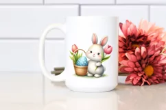 Easter Bunny Egg Flower, Clipart |T-shirt, Mug PNG Product Image 3