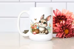 Easter Bunny Egg Flower, Clipart |T-shirt, Mug PNG Product Image 2