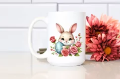 Easter Bunny Egg Flower, Clipart |T-shirt, Mug PNG Product Image 2