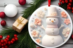 Christmas Round Ornament Sublimation Product Image 1