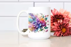 Colorful Lilac Marble Background Watercolor Splash | Product Image 2