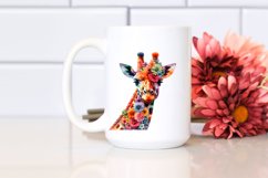 Floral Giraffe Watercolor Clipart Product Image 2