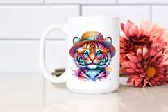 Cute Layered Watercolor Tiger | Clipart Product Image 2