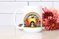 Dog House Rainbow Fruit Watercolor Clipart Product Image 2