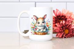 Colorful Baby Bunny in Basket | Clipart Product Image 2