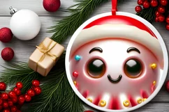 Octopus Smiling Round Ornament Sublimation PNG Product Image 2