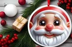 Gnome Smiling Round Ornament Sublimation PNG Product Image 2