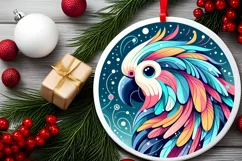 Round Christmas Ornament Sublimation|Clipart Product Image 1