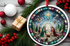 Round Christmas Ornament Sublimation|Clipart Product Image 1