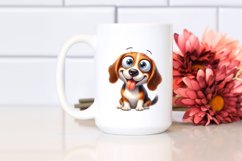 Cute Crazy Beagle Watercolor Clipart Product Image 2