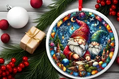Round Christmas Ornament Sublimation|Clipart Product Image 1