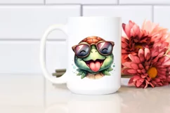 Funny Cute Turtle Portrait Smiling Sunglasses | Clipart Product Image 2