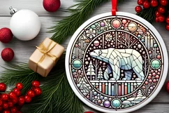 Round Christmas Ornament Sublimation|Clipart Product Image 1