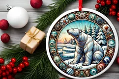 Round Christmas Ornament Sublimation|Clipart Product Image 1