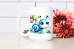Colorful Baby Snail Balloons Clipart Product Image 2