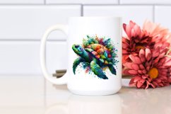 Abstract Vibrant Watercolor Turtle PNG Product Image 2