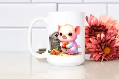 Cute Baby Pig Watercolor with Grave Product Image 2