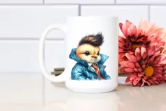 Cute Baby Chicken with Raincoat PNG Product Image 2