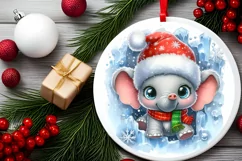 Round Christmas Ornament Sublimation|Clipart Product Image 2