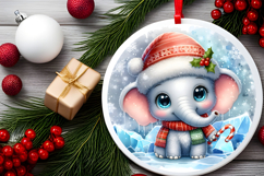 Round Christmass Ornament PNG Product Image 2